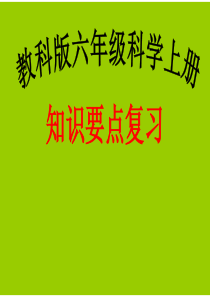 教科版科学六年级上册__全册知识要点复习