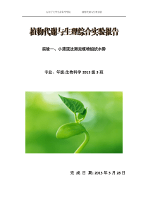 植物生理学实验报告模版SL