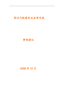 汽配五金建材家电城策划方案