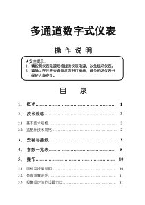 XSD多通道数字式仪表使用说明书