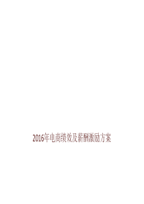 2016年电商绩效及薪酬激励方案