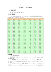 实验六----因子分析