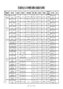 甘肃省电力公司物资采购计划报表(材料)