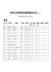 信州区文化市场经营单位重新审核登记汇总表（一）