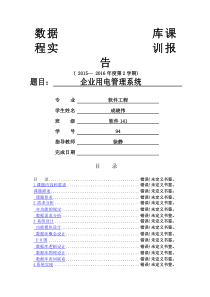 企业用电管理系统设计