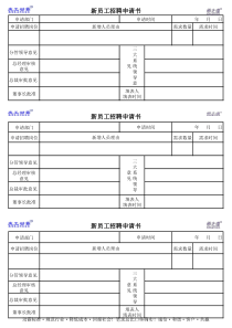 新员工招聘申请书样表(1)