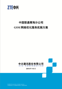 中国联通青海省分公司GSM网络优化服务实施方案