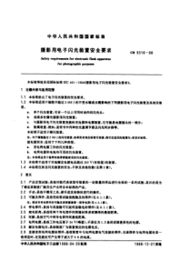 GB 9316-88 摄影用电子闪光装置安全要求