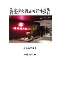 海底捞火锅店可行性报告