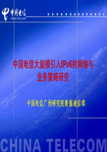 中国电信大规模引入IPv6的网络与业务策略研究杨国良CN