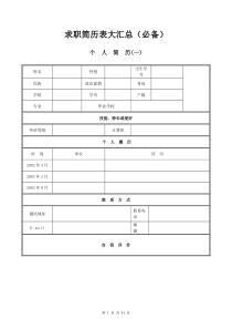 求职简历表汇总(必备)