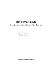 决策分析与决定过程