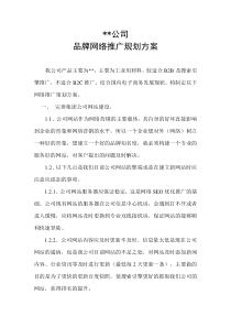 某公司品牌网络推广方案