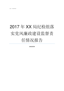 2017年XX局纪检组落实党风廉政建设监督责任情况报告69XX2017