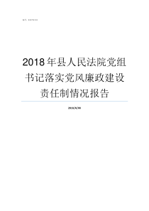 2018年县人民法院党组书记落实党风廉政建设责任制情况报告执行司法解释2018