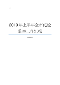 2019年上半年全市纪检监察工作汇报2019年全市上半年经济运行情况