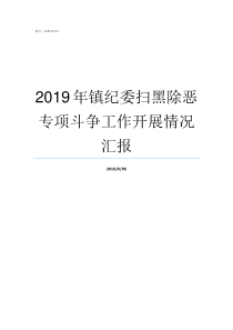 2019年镇纪委扫黑除恶专项斗争工作开展情况汇报某镇扫黑除恶