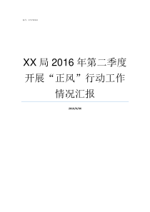 XX局2016年第二季度开展正风行动工作情况汇报