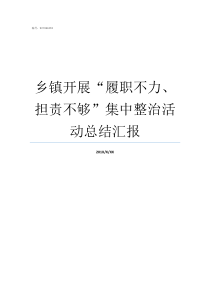 乡镇开展履职不力担责不够集中整治活动总结汇报乡镇监察办履职情况