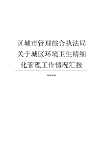 自然环境卫生管理方法就业情况报告大城市管理方法精细化办案局地区