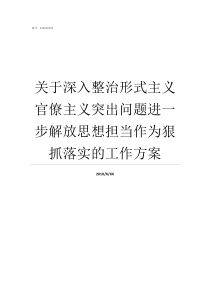 关于深入整治形式主义官僚主义突出问题进一步解放思想担当作为狠抓落实的工作方案关于贯彻落实整治形式主义