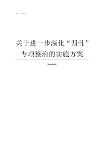 关于进一步深化四乱专项整治的实施方案