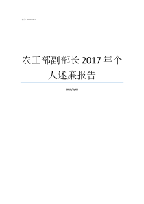 农工部副部长2017年个人述廉报告2017中宣副部长刘汉俊