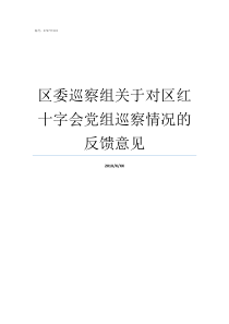 区委巡察组关于对区红十字会党组巡察情况的反馈意见区委巡察组