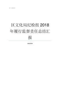 区文化局纪检组2018年履行监督责任总结汇报天桥区文化局