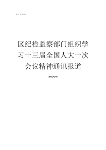 区纪检监察部门组织学习十三届全国人大一次会议精神通讯报道纪检监察包括部门