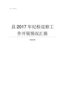 县2017年纪检巡察工作开展情况汇报