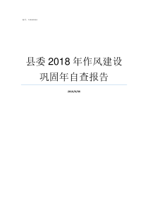 县委2018年作风建设巩固年自查报告