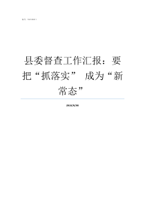 县委督查工作汇报要把抓落实nbspnbsp成为新常态向县委汇报