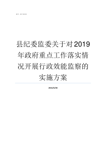 县纪委监委关于对2019年政府重点工作落实情况开展行政效能监察的实施方案