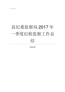 县纪委监察局2017年一季度纪检监察工作总结