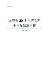 国资委2016年落实两个责任情况汇报2016年国资委领导名单