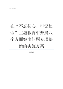 在不忘初心牢记使命主题教育中开展八个方面突出问题专项整治的实施方案牢记初心不忘使命发言材料