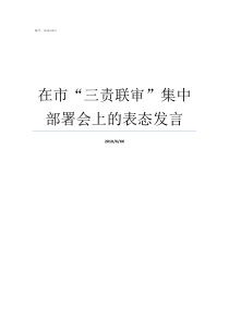 在市三责联审集中部署会上的表态发言经责审