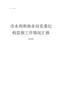 市水利和渔业局党委纪检监察工作情况汇报泰安水利和渔业局