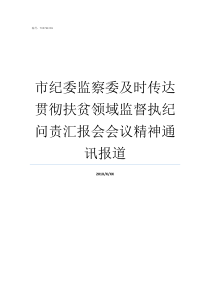 市纪委监察委及时传达贯彻扶贫领域监督执纪问责汇报会会议精神通讯报道