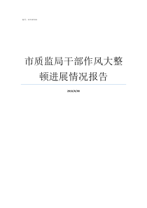 市质监局干部作风大整顿进展情况报告安监局和质监局那个权力大