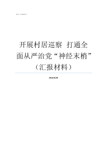 开展村居巡察nbspnbsp打通全面从严治党神经末梢汇报材料巡察村居