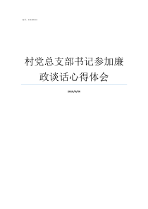 村党总支部书记参加廉政谈话心得体会