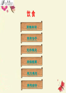 广东省2016中考英语冲刺复习 话题专题训练 饮食课件