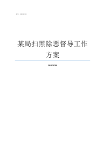 某局扫黑除恶督导工作方案督导组到我局督导扫黑除恶工作