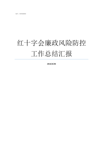 红十字会廉政风险防控工作总结汇报个人廉洁风险排查防控