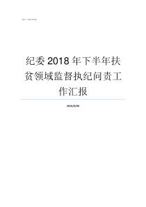 纪委2018年下半年扶贫领域监督执纪问责工作汇报2018年纪检监察工作回顾