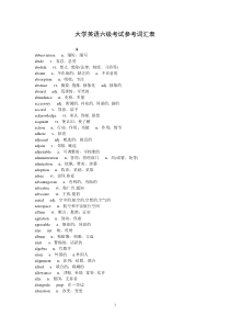 大学英语六级考试参考词汇表