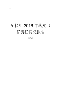 纪检组2018年落实监督责任情况报告