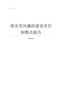 落实党风廉政建设责任制整改报告落实党的建设主体责任方面